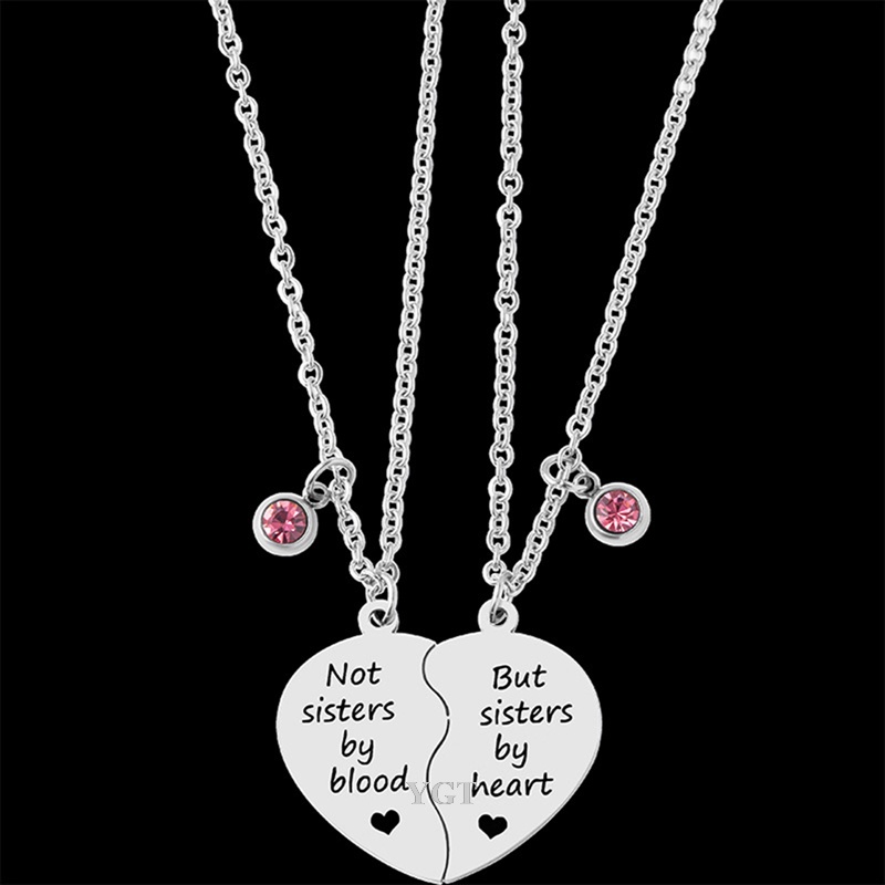 Set 2 Vòng cổ Mặt Trái Tim Bằng Thép Không Gỉ Cho Cặp Đôi