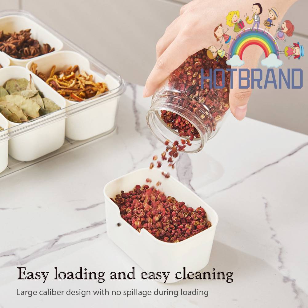 Hộp Đựng Gia Vị 4 / 8 Ngăn Tiện Lợi Cho Nhà Bếp