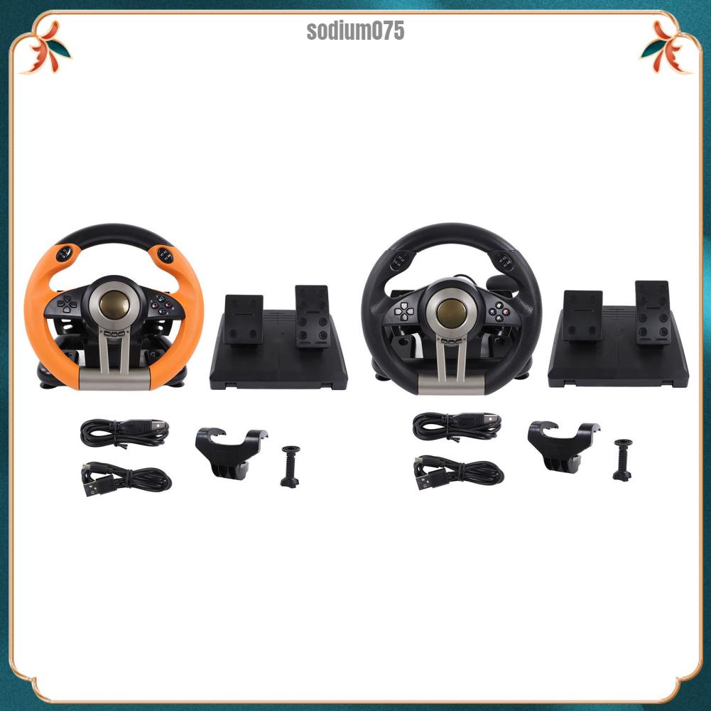 Sodium075 Vô Lăng Chơi Game Xoay 180 Độ Nhạy Cao Với Mái Chèo Cho PC