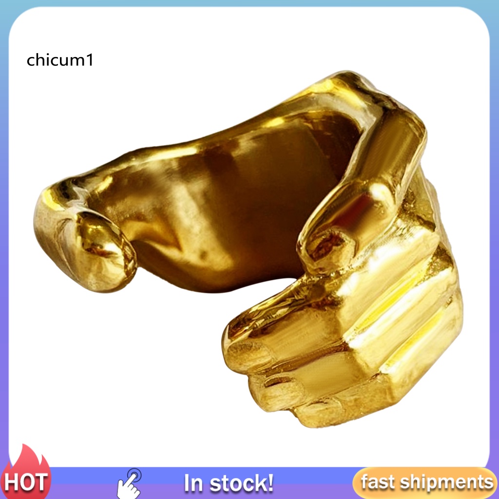 Nhẫn Hở Chạm Khắc Phong Cách Vintage Bằng Hợp Kim Có Thể Điều Chỉnh Kích Cỡ