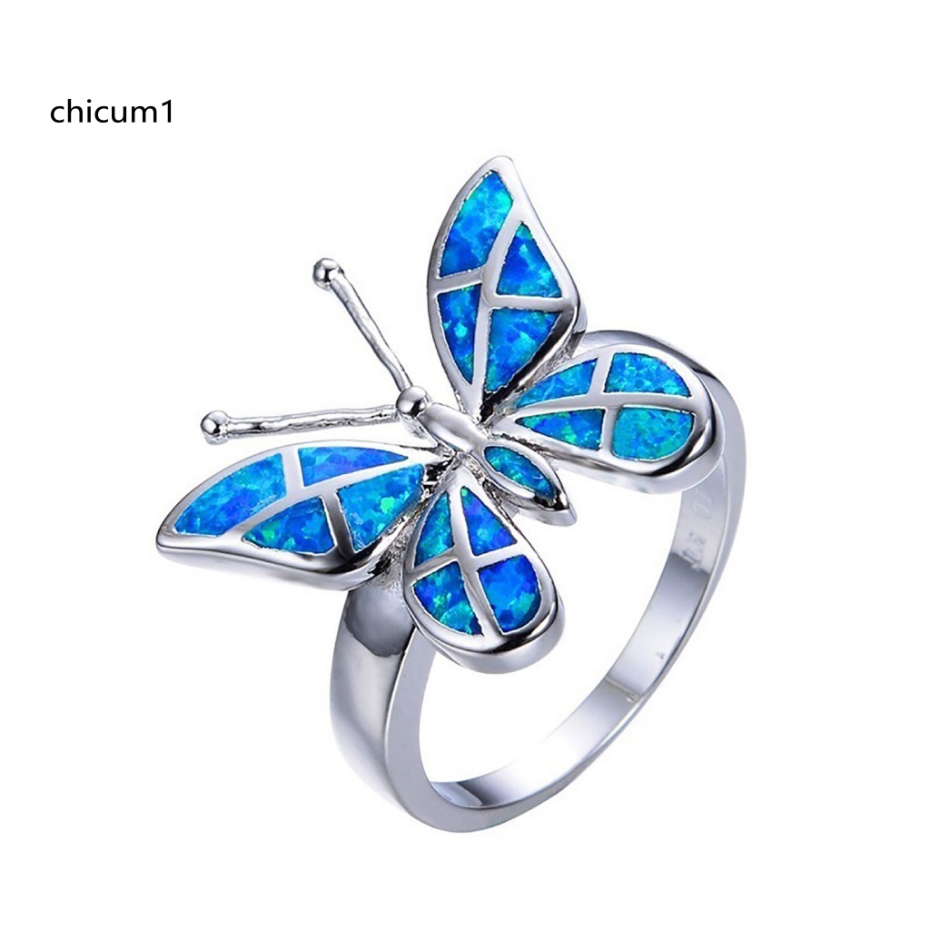 Nhẫn Hình Bướm Đính Đá Thanh Lịch Cho Nữ