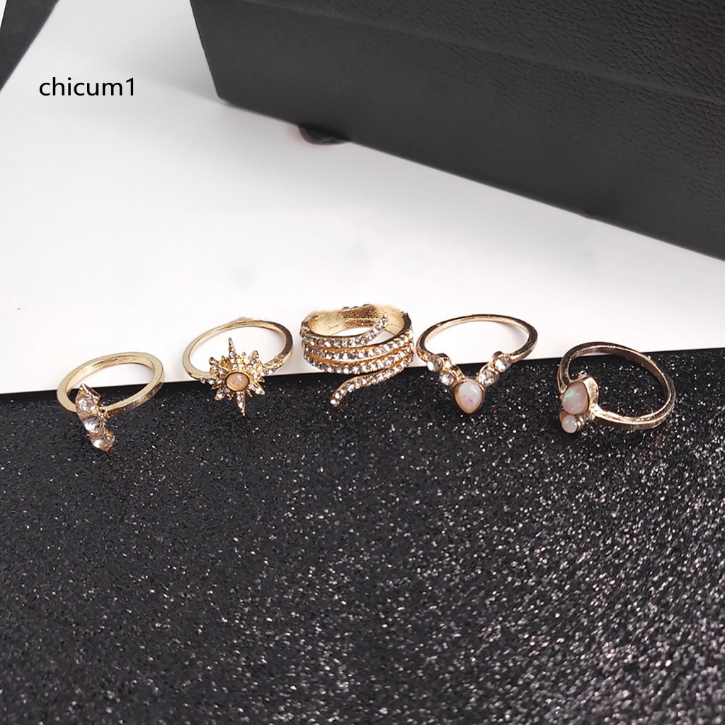 Set 17 Nhẫn Đeo Khớp Ngón Tay Phong Cách Boho