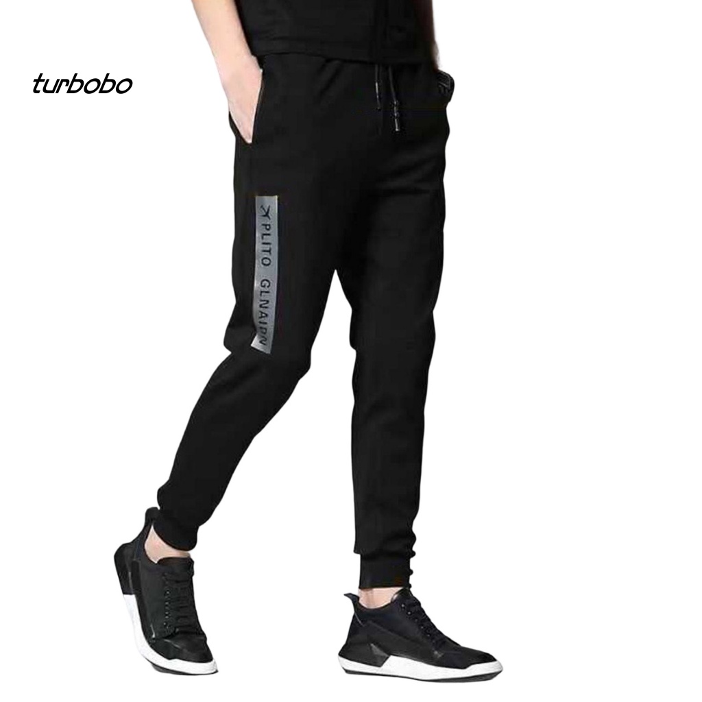 Turbobo Quần Dài Tới Mắt Cá Chân Lưng Thun Màu Trơn Phối Dây Rút Thời Trang Mùa Xuân Cho Nam