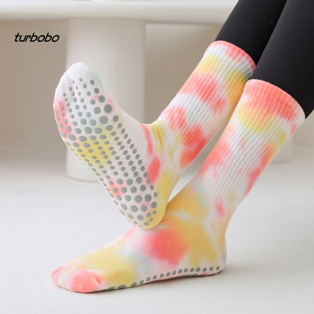 1 Đôi Vớ Yoga Co Giãn Chống Trượt Thấm Hút Mồ Hôi Thoáng Khí Họa Tiết Chấm Bi Dành Cho Nữ