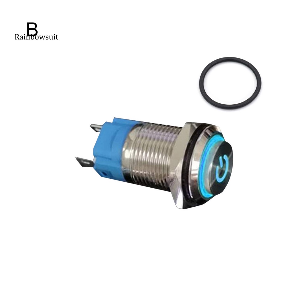 Nút Công Tắc Tự Khóa Bằng Kim Loại 16mm Chống Nước Có Đèn LED