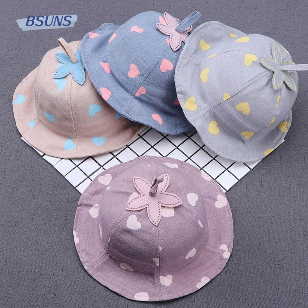 BSUNS Nón Tai Bèo Tròn Vải Cotton Thoải Mái Màu Xanh Dương / Tím / Hồng / Xám Cho Bé 3-36 Tháng Tuổi