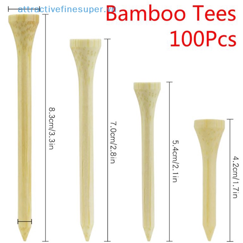 Set 100 Giá Đỡ Bóng Golf Bằng Gỗ Tre 4 Kích Cỡ