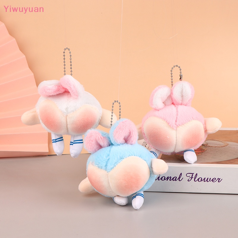 < Yiwuyuan > Móc Khóa Búp Bê Nhồi Bông Mềm Mại Hình Mông Thỏ Dễ Thương Trang Trí Ba Lô / Túi Xách / Xe Hơi Mới