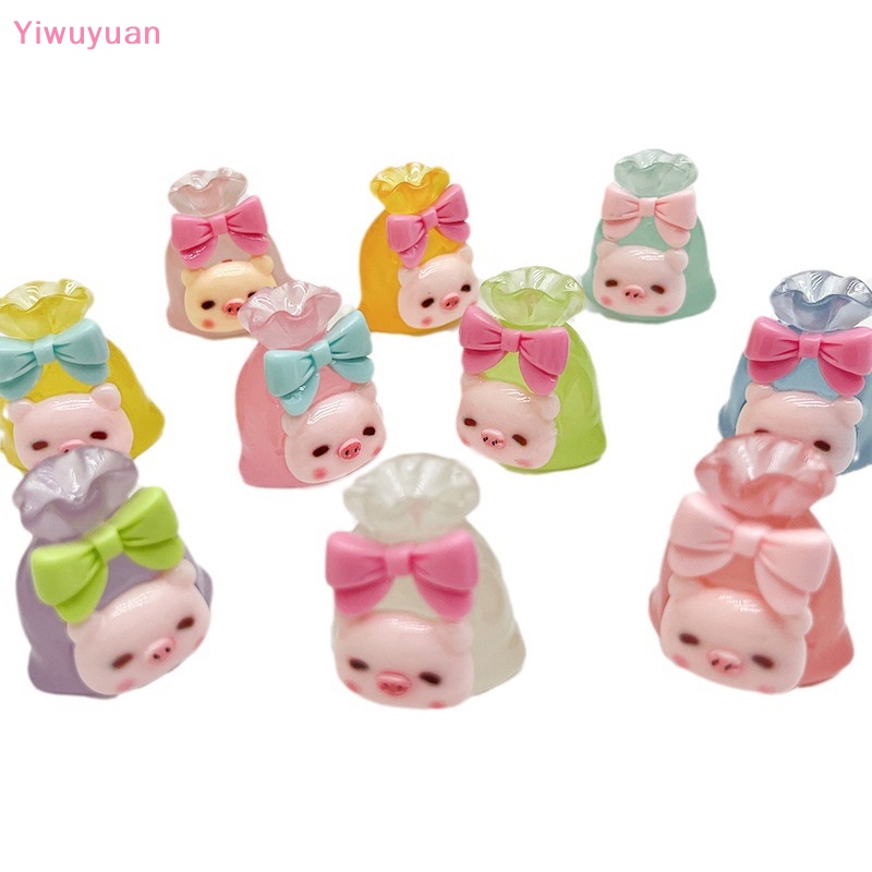 < Yiwuyuan > Mặt Dây Chuyền Hình Heo Hoạt Hình Dạ Quang Trang Trí Điện Thoại Di Động Mini May Mắn Bằng Nhựa Resin Mới DIY