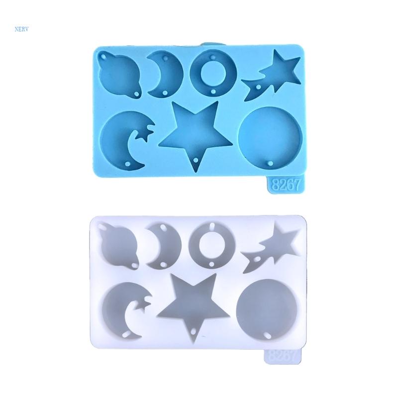 Khuôn Silicone Làm Móc Khóa Hình Mặt Trăng / Hành Tinh