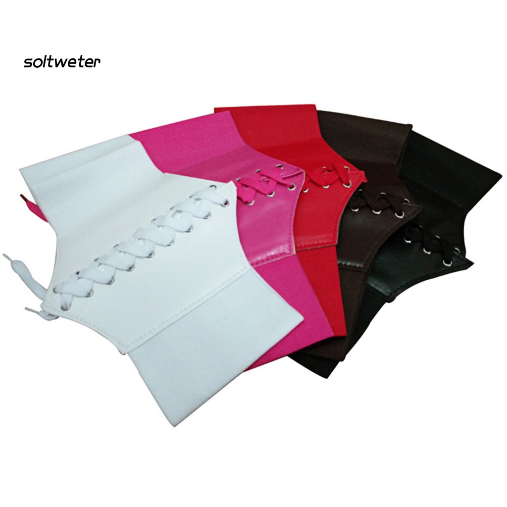 Thắt Lưng Giả Da Bản Rộng Co Giãn Định Hình Cơ Thể Mặc Hàng Ngày