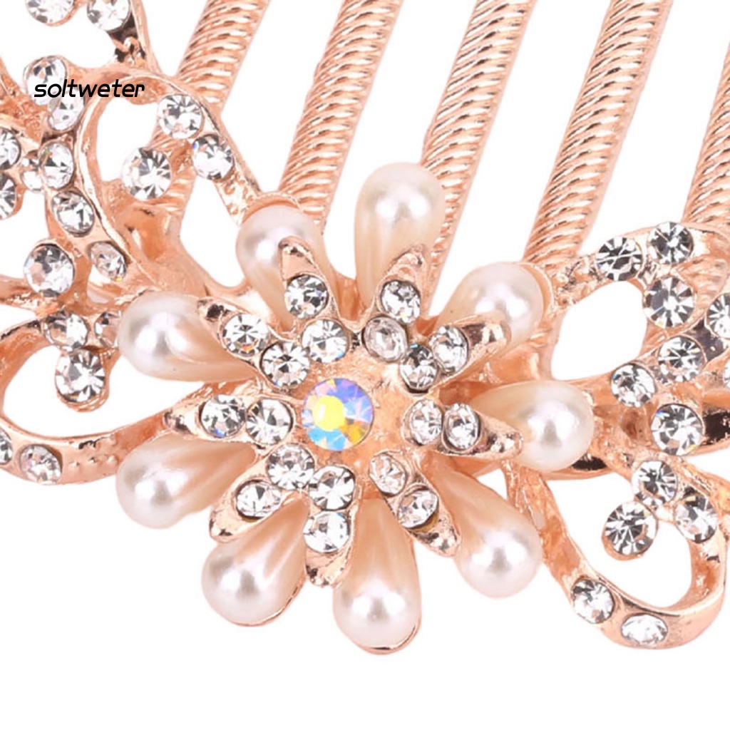 Lược Cài Tóc Năm Răng Đính Đá Lấp Lánh Dễ Sử Dụng