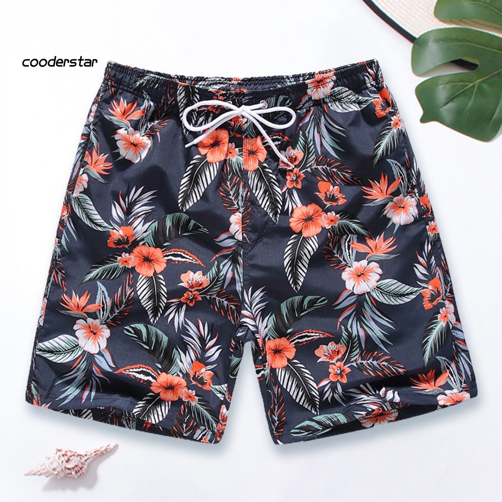 Quần Đùi Dây Rút Co Giãn In Họa Tiết Cây Dừa Thời Trang Đi Biển Cho Nam