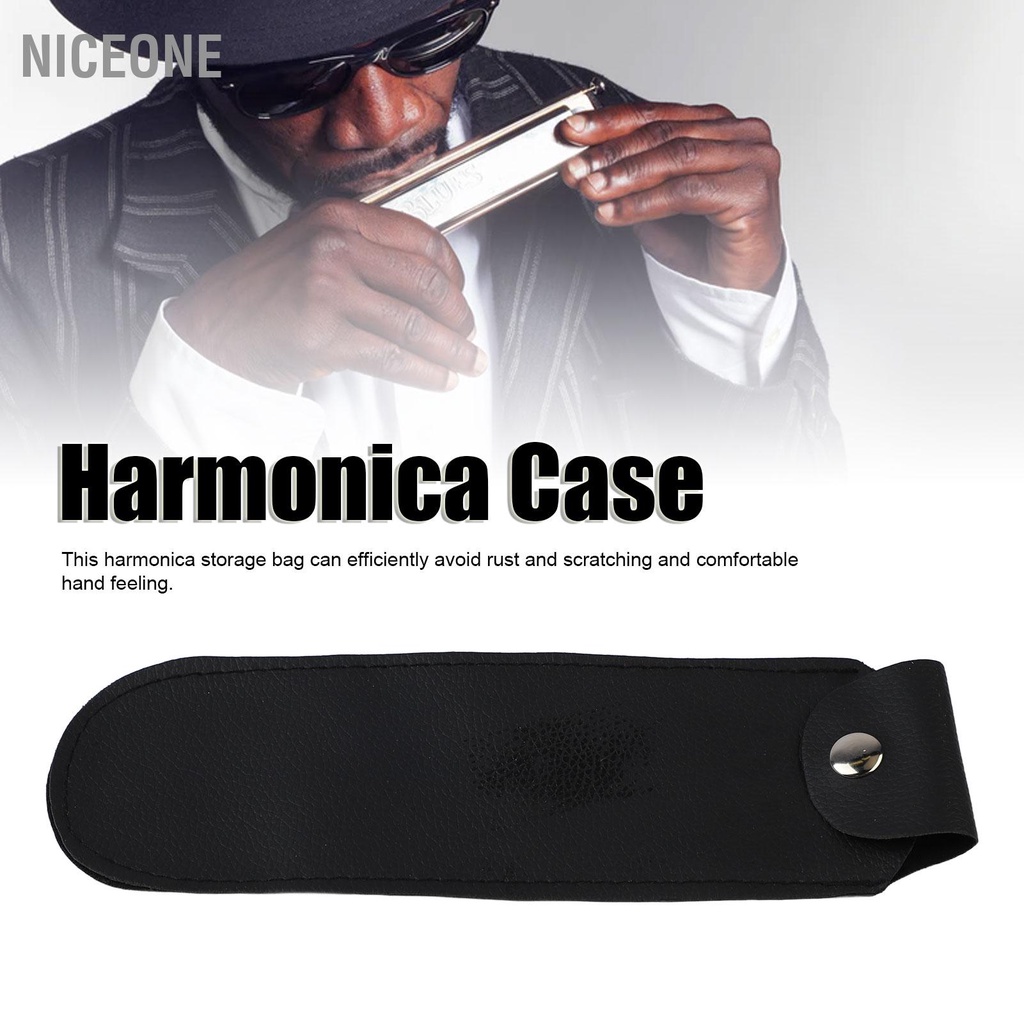 Hàng HOT NiceOne Túi đựng kèn Harmonica Cảm giác cầm tay thoải mái Da PU Hộp khi đi du lịch