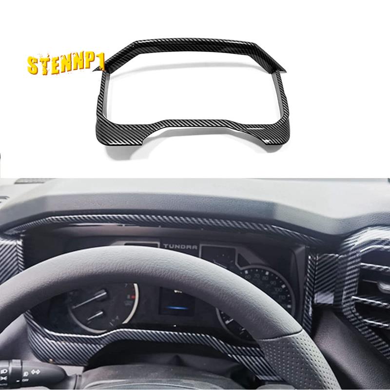 1 Khung Nhựa ABS In Họa Tiết Sợi Carbon Gắn Bảng Điều Khiển Xe Hơi Toyota Tundra 2022 2023