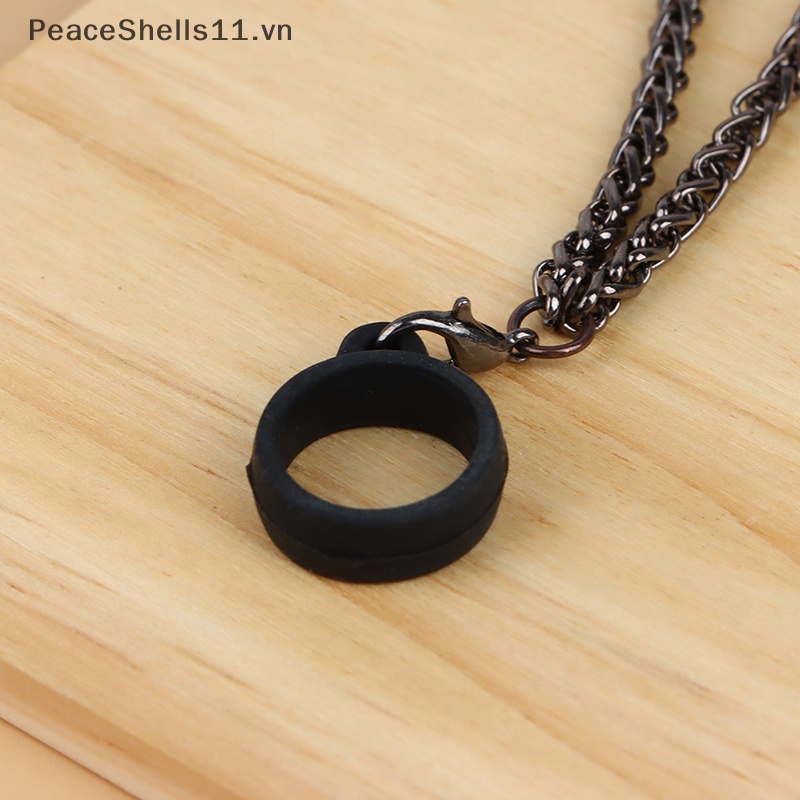 Vòng Đeo Tay / Nhẫn Bằng Silicone Phối Dây Xích Kim Loại Chống Rơi