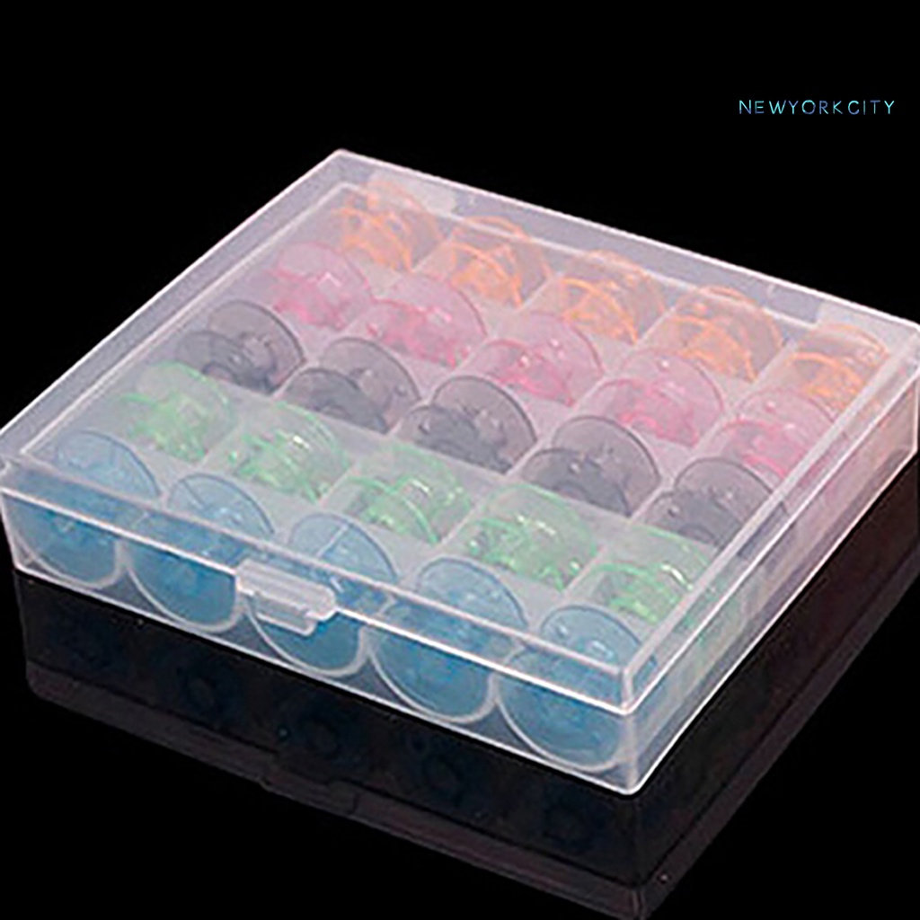 Hộp 25 Suốt Chỉ Bằng Nhựa Nhiều Màu Sắc