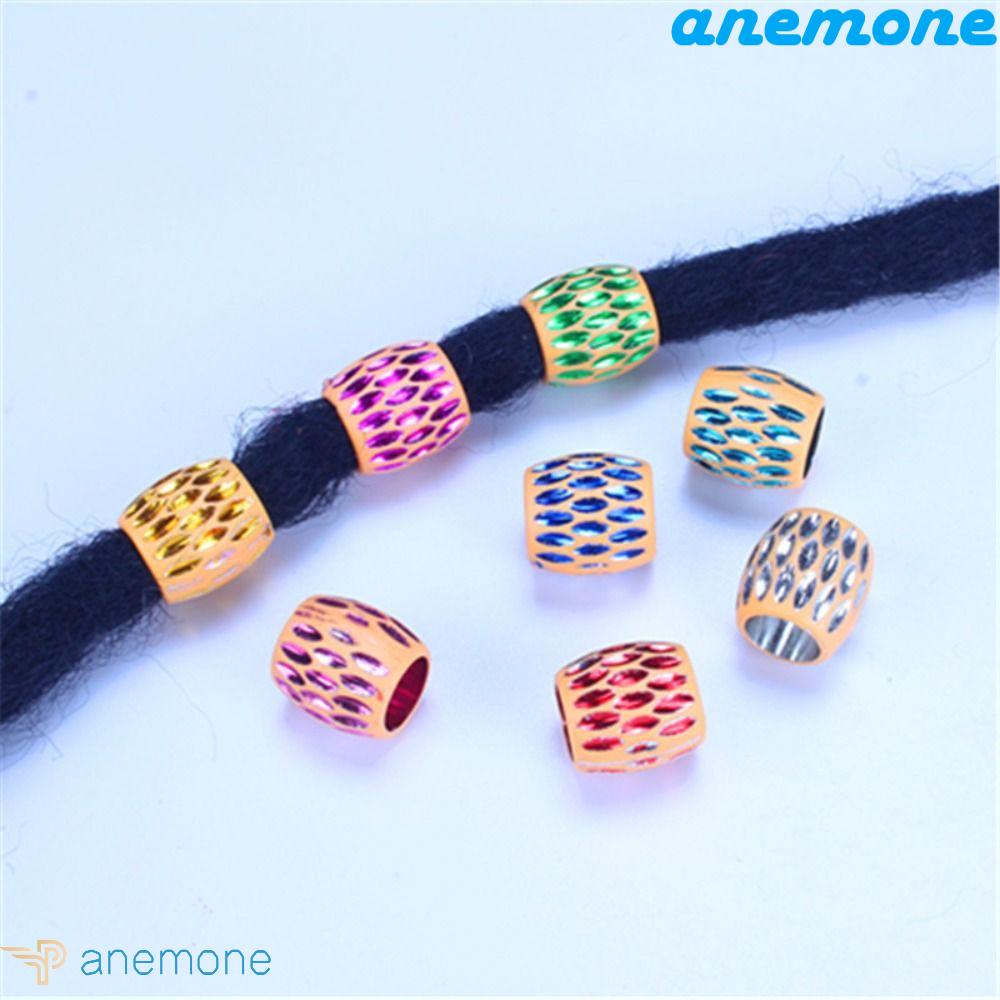 ANEMONE Bộ 30 Hạt Xỏ Lỗ Lớn Bằng Nhựa Phong Cách Cổ Điển Dùng Tết Tóc