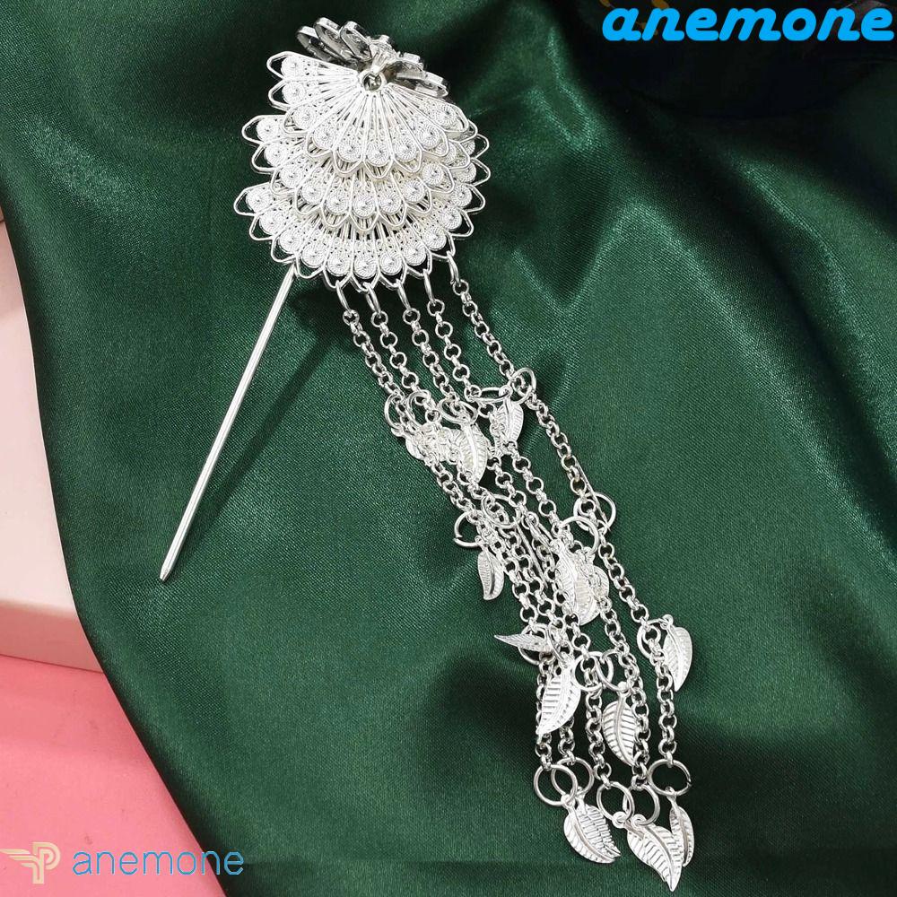 ANEMONE Trâm Cài Tóc Tua Rua Hình Chim Công Thời Trang Cho Nữ