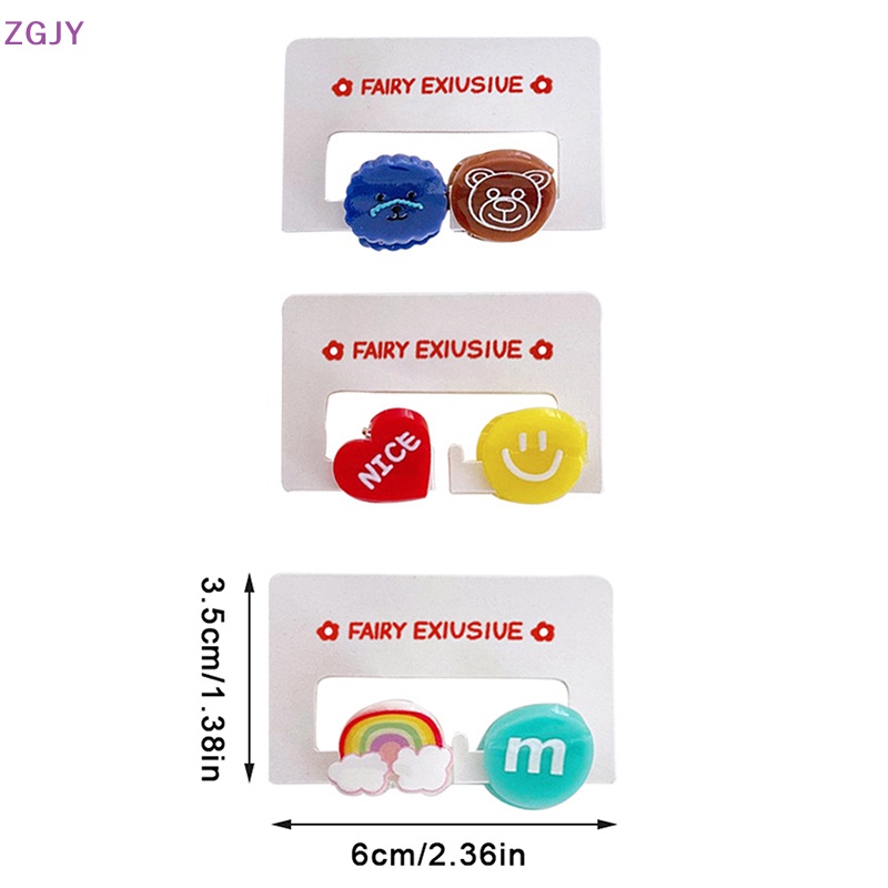 Bộ 2 Kẹp Tóc Mini Họa Tiết Trái Cherry / Động Vật / Hoa Quả Màu Kẹo Ngọt Thời Trang Cho Nữ Mới