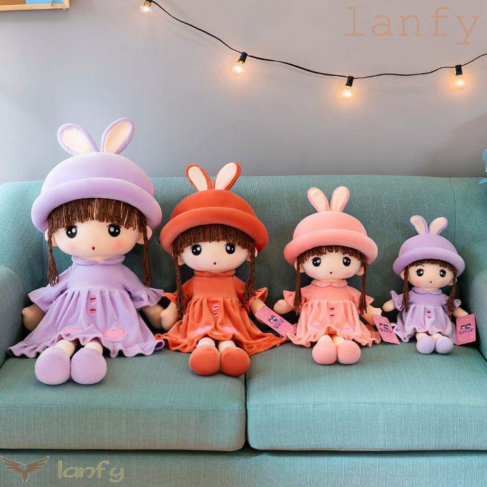 LANFY Thú Nhồi Bông Hình Con Thỏ Hoạt Hình Đáng Yêu Cho Bé