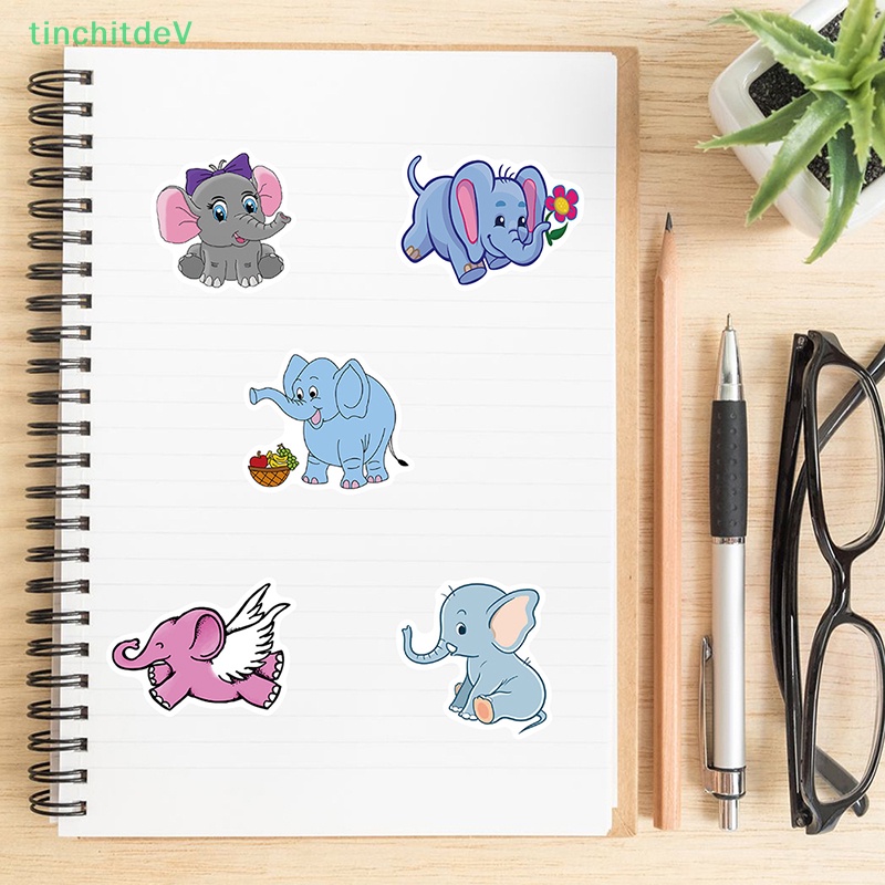 Miếng Dán Graffiti Hình Voi Hoạt Hình Trang Trí Ván Trượt / Guitar / Sổ Tay