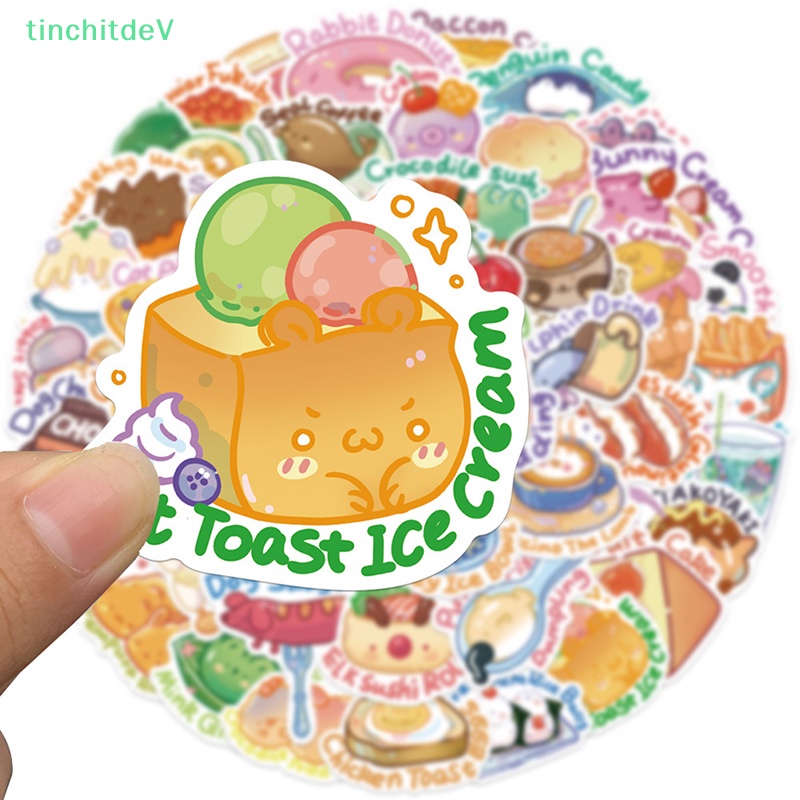Bộ 50 Miếng Dán Trang Trí Xe Hơi / Guitar / Laptop Họa Tiết Hoạt Hình Động Vật Dễ Thương