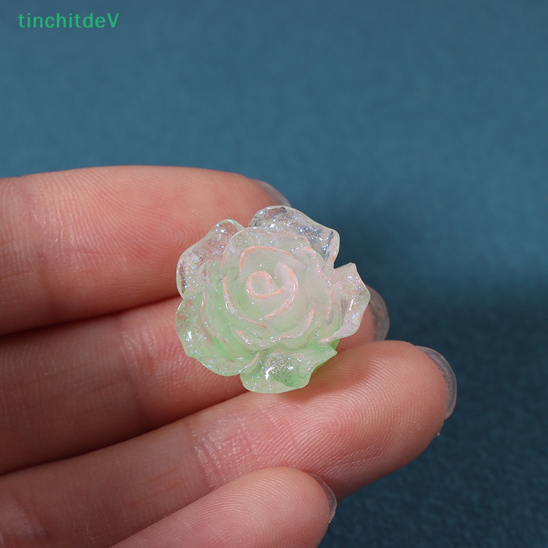 Bộ 10 Bông Tai Hoa Hồng 3D Bằng Nhựa Phát Quang DIY