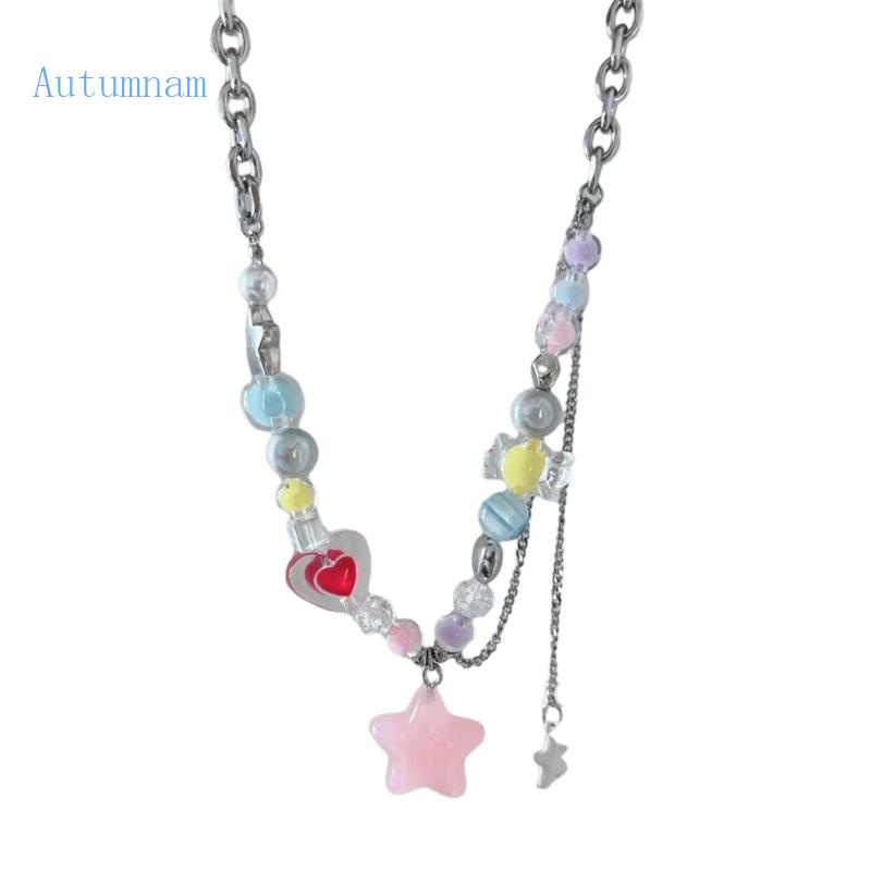 Vòng cổ Mạ Vàng / Bạc 2K Mặt Hình Ngôi Sao Nhiều Màu Thời Trang Mùa Hè