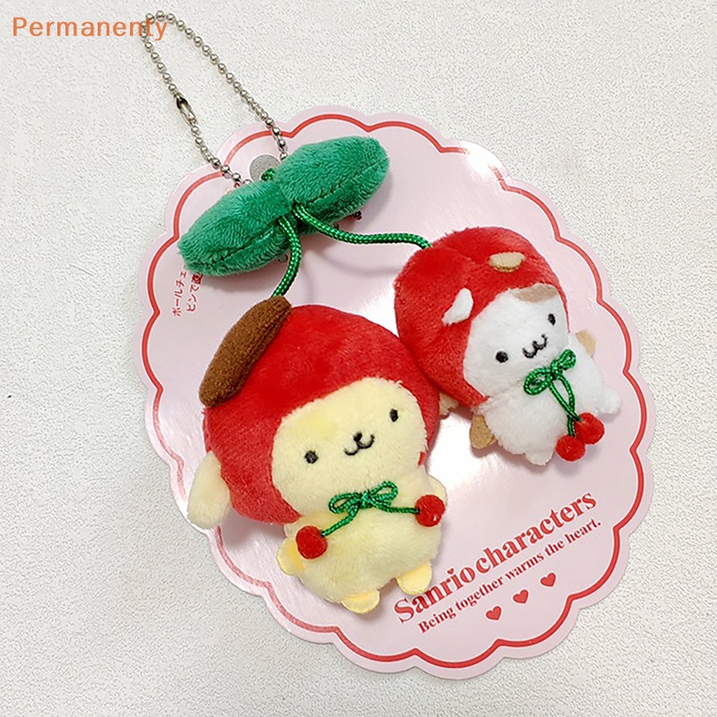 Móc Khóa Hình Búp Bê Nhồi Bông Sanrio Kuromi Pom Purin Hello Kitty Cherry Mềm Mại