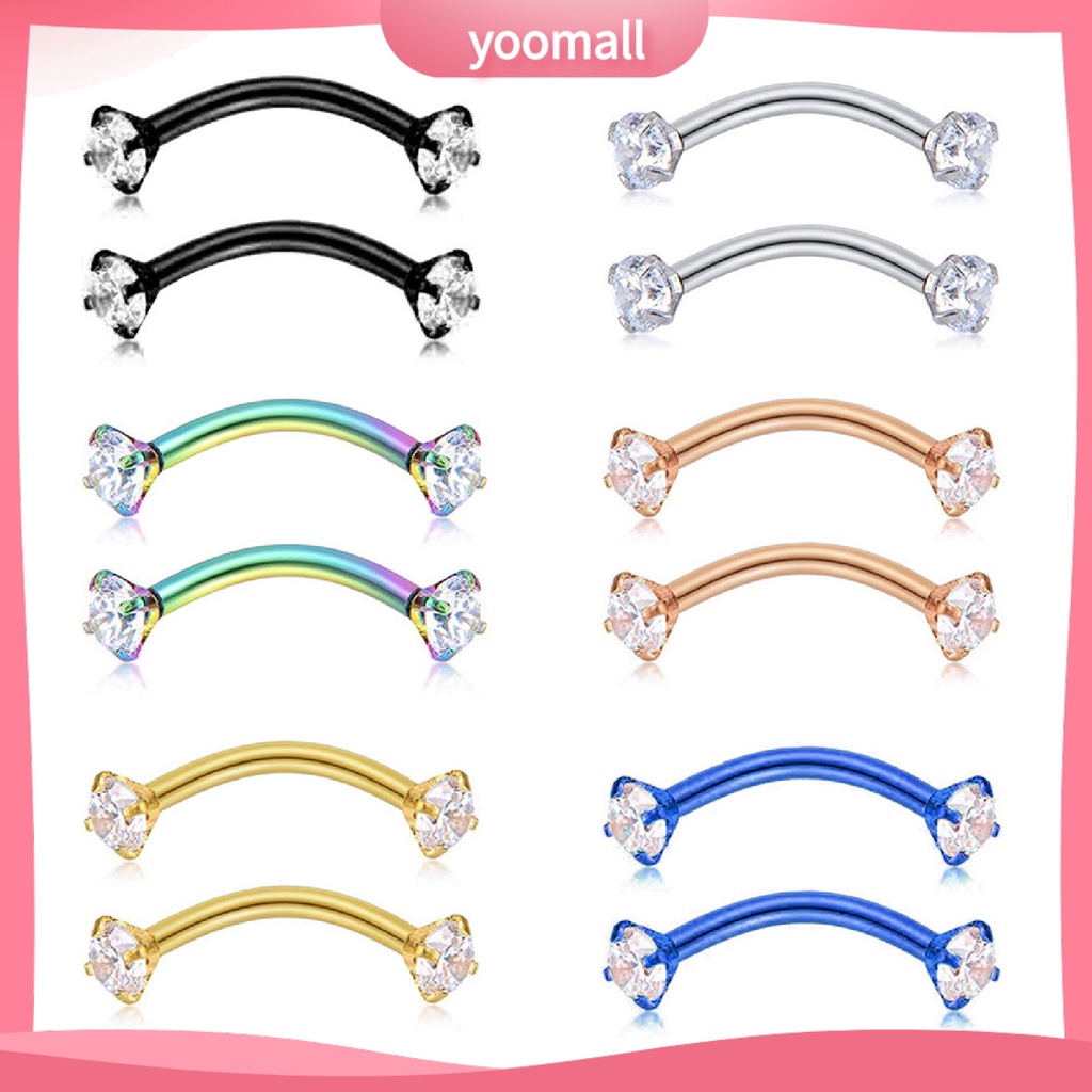 Khuyên Xỏ Cơ Thể Bằng Thép Chống Mòn Đính Đá Zircon Thời Trang Cho Nữ