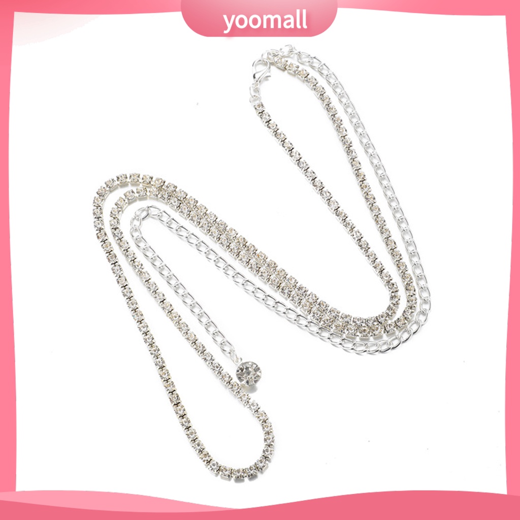 Thắt Lưng Một Lớp Bằng Kim Loại Đính Đá Thời Trang Đi Biển Mùa Hè