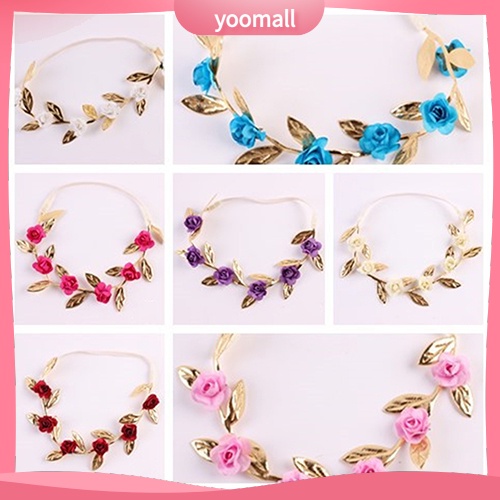 Băng Đô Cài Tóc Hình Vòng Hoa Hồng Cho Bé Gái