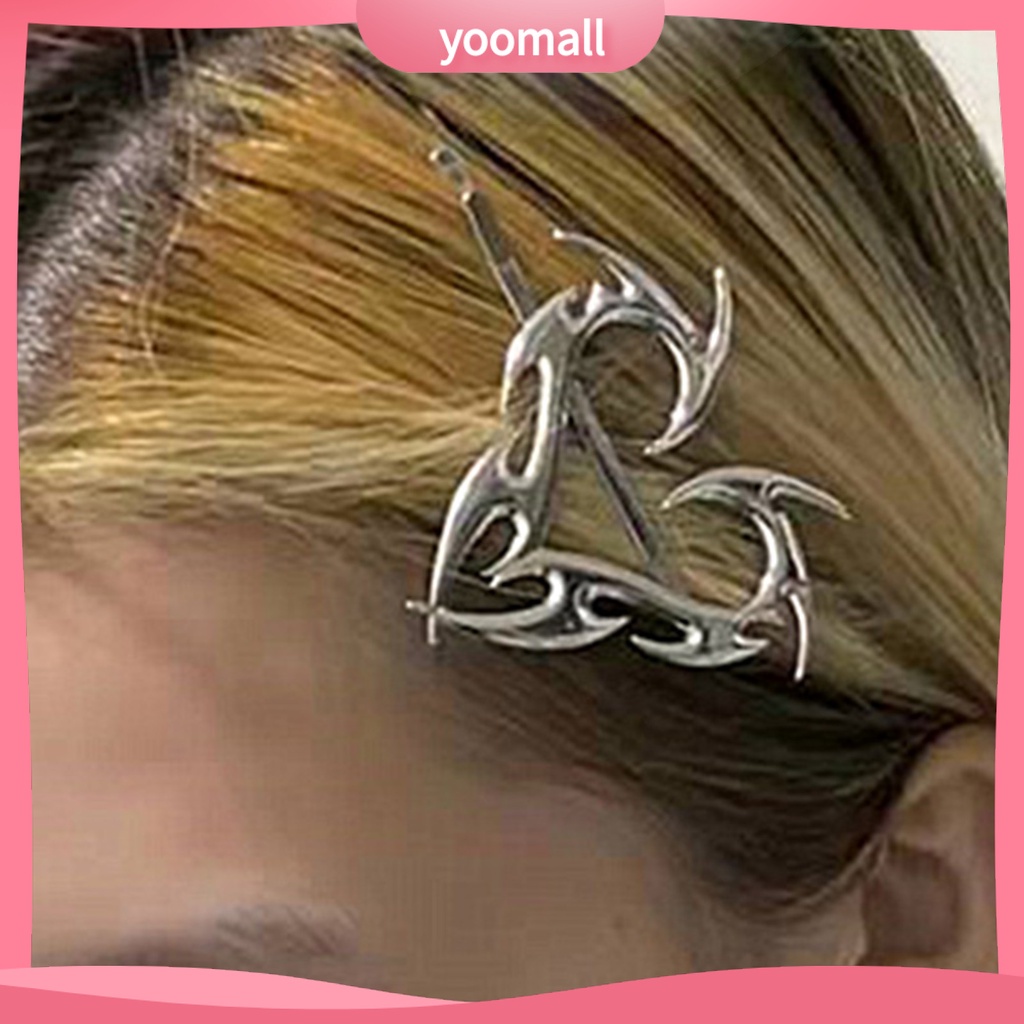 [YM] Kẹp Tóc Dạng Phi Tiêu Hình Học Trái Tim Màu Bạc Phong Cách Hip Hop Cá Tính Tinh Tế Tốt Cho Cuộc Sống Hàng Ngày