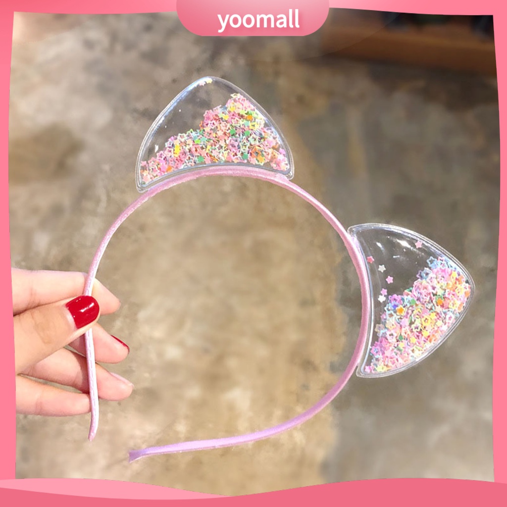 Cài Tóc Hình Tai Mèo Có Vương Miện Và Kim Tuyến Nhiều Màu Sắc Đáng Yêu Dành Cho Bé Gái Mặc Hàng Ngày