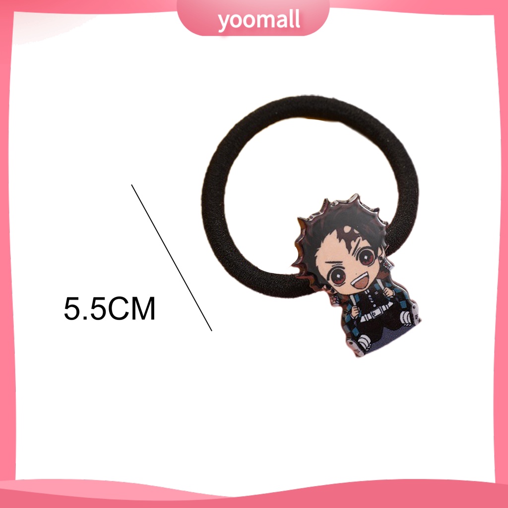 Dây Cột Tóc Vải Cotton In Hình Anime Demon Slayer Dễ Giặt Thời Trang Cho Nữ