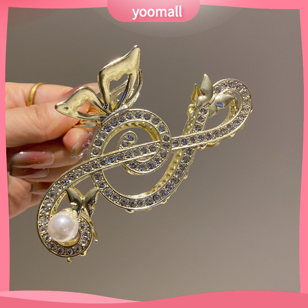 Kẹp Tóc Càng Cua Đính Đá Ngọc Trai Giả Hình Vảy Cá / Bướm Chống Trượt Trang Trí Tóc Đuôi Ngựa