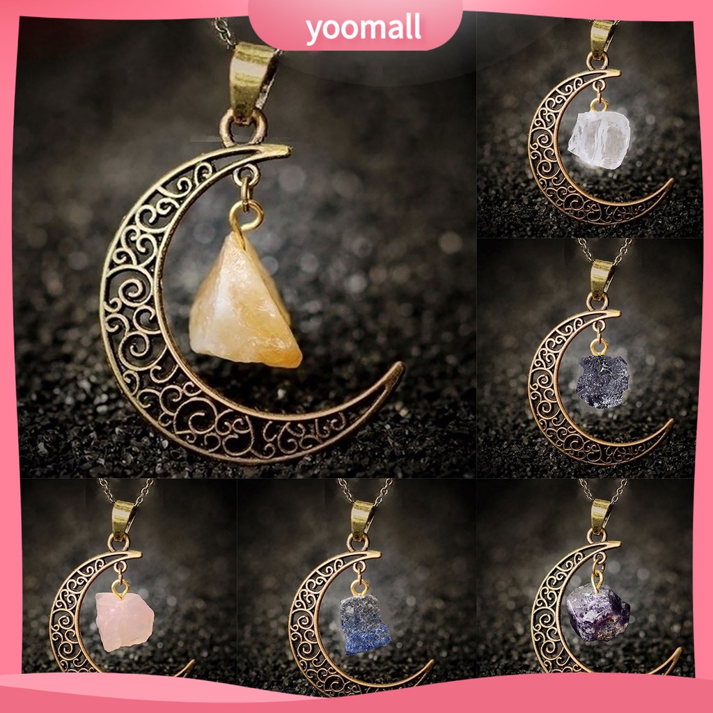 Vòng cổ Mặt Hình Mặt Trăng Bằng Thép Không Gỉ Thời Trang Cho Nữ