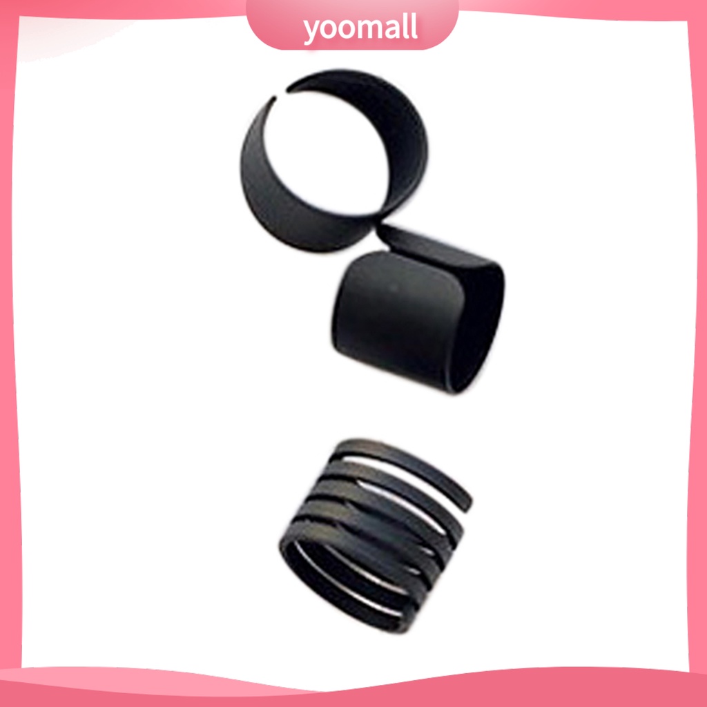 Bộ 3 Nhẫn Đeo Đốt Ngón Tay Màu Đen Trơn Thời Trang