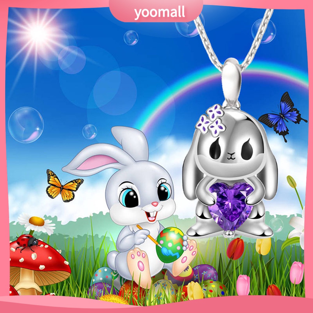 Vòng cổ Mặt Hình Cá Ngựa / Thỏ / Cáo Hoạt Hình Đính Đá Thời Trang Cho Nữ