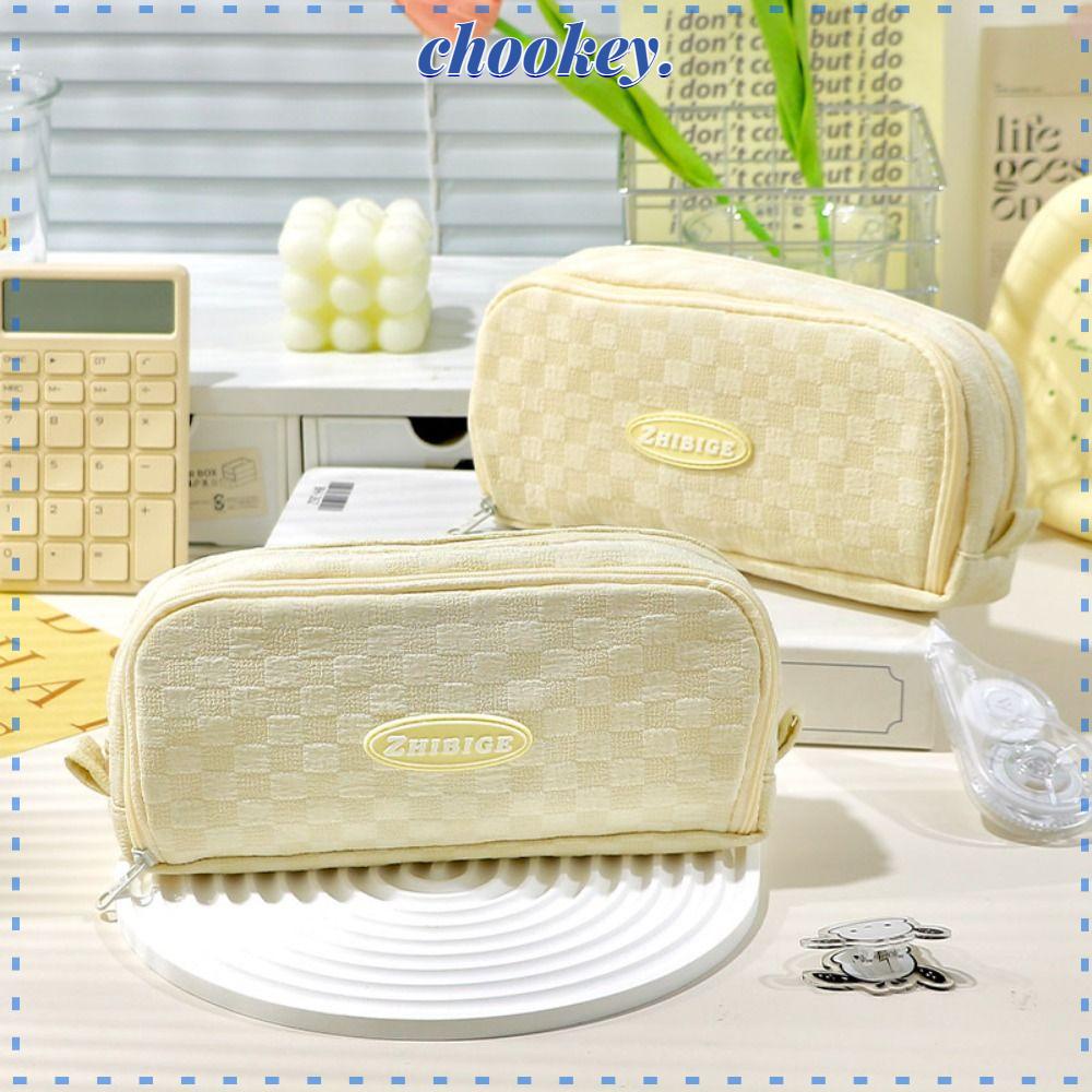 CHOOKEY Túi Đựng Bút Bằng Vải Đa Chức Năng Sức Chứa Lớn Có Khóa Kéo Tiện Dụng Cho Học Sinh