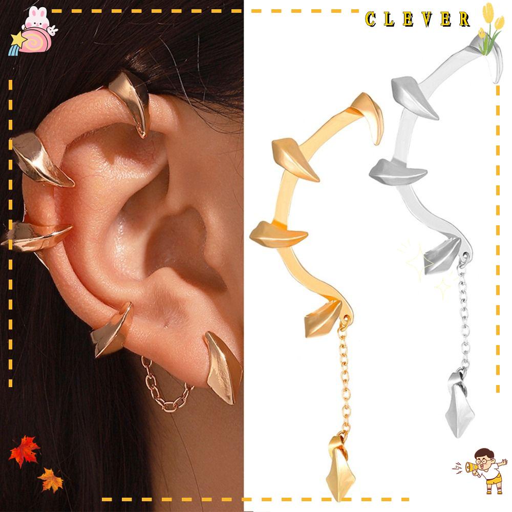 CLEVER Khuyên Kẹp Tai Không Xỏ Lỗ Bằng Hợp Kim Hóa Trang Punk Gothic Thời Trang Unisex