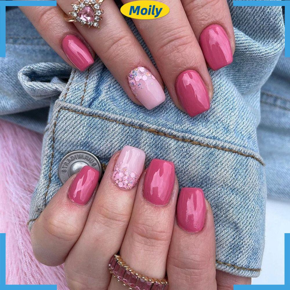 MOILYVN Set 24 Móng Tay Giả Có Thể Tháo Rời