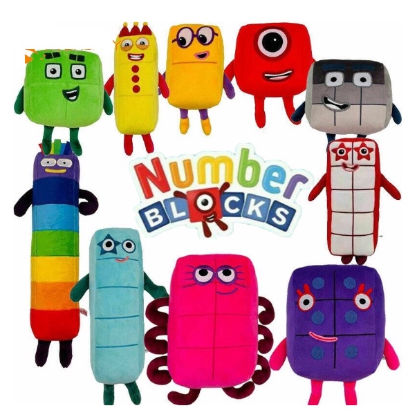Thú Nhồi Bông Hình Số Từ 1-10 Cho Bé Học Toán Numberblocks