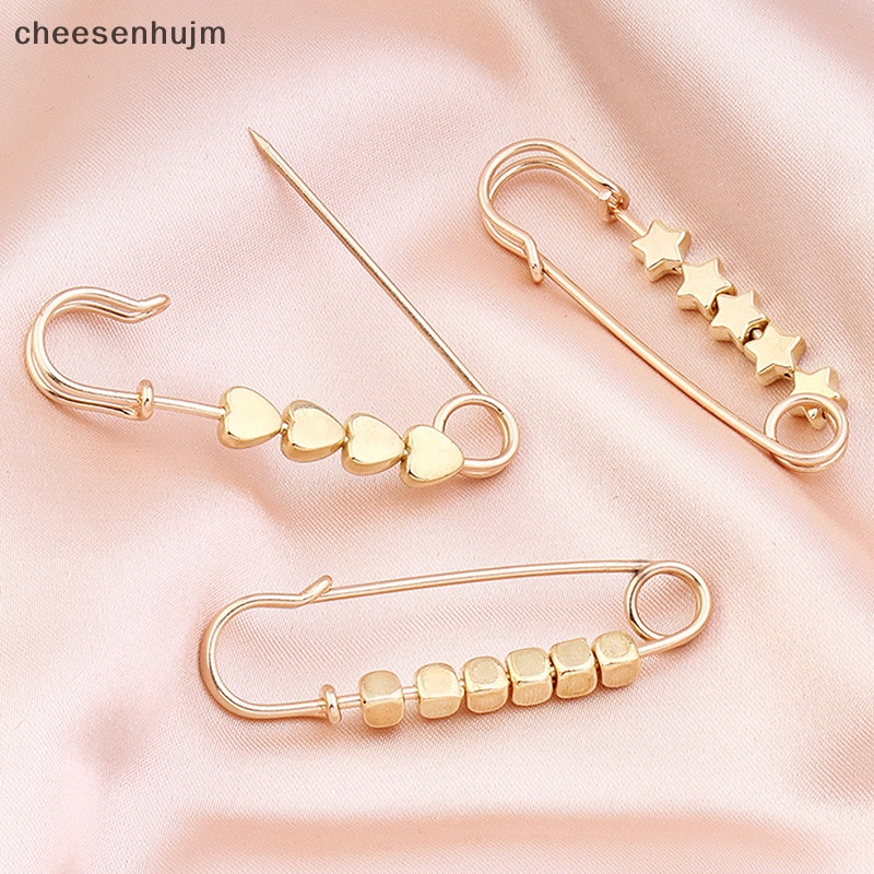 Ghim Cài Áo Hình Ngôi Sao / Trái Tim Màu Vàng Điều Chỉnh Được Tiện Dụng