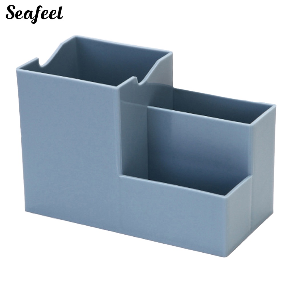 Hộp Đựng Bút / Đồ Trang Điểm Để Bàn Màu Trơn Đa Năng