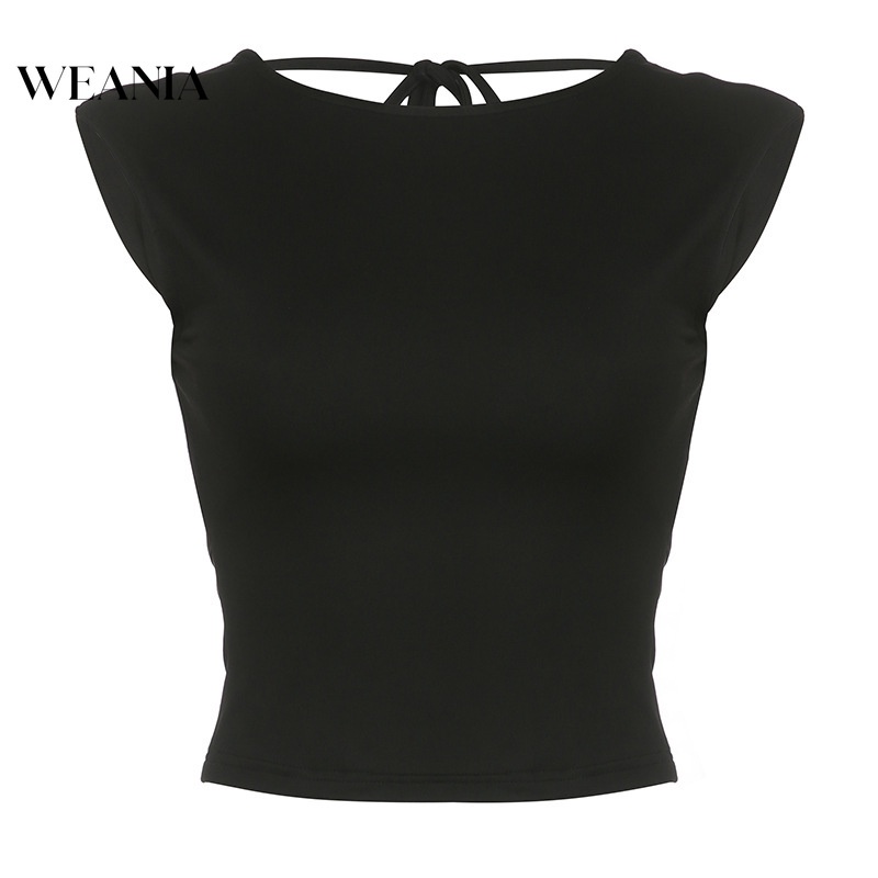 Áo Croptop Sát Nách Màu Trơn Dáng Ôm Cột Dây Sau Lưng Gợi Cảm Cho Bạn Gái