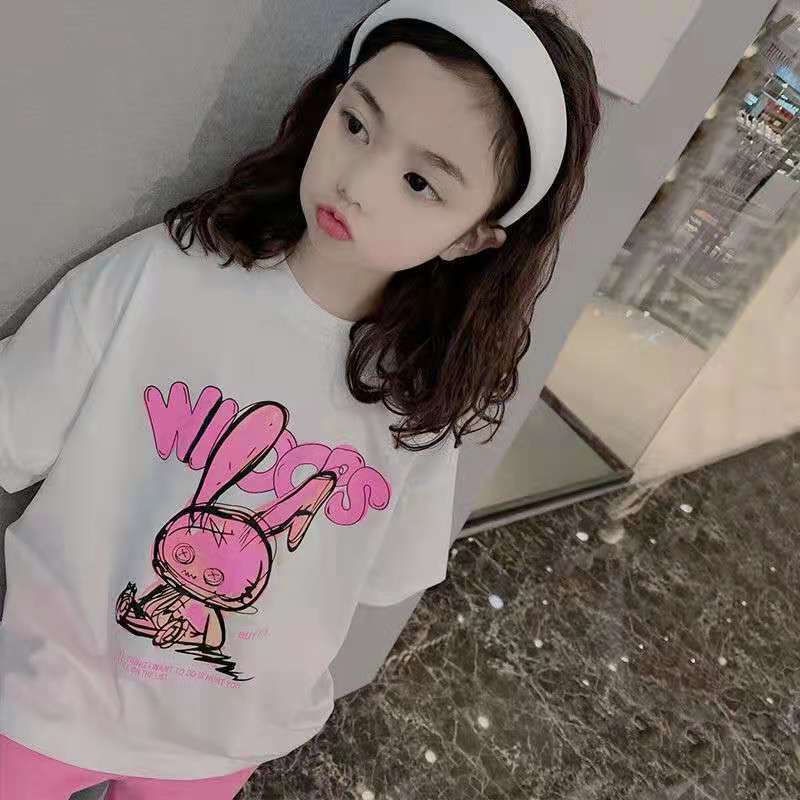 Áo Thun 100% Cotton Tay Ngắn Dáng Rộng In Họa Tiết Dễ Thương Phong Cách Hàn Quốc Thời Trang Mùa Hè Cho Nữ