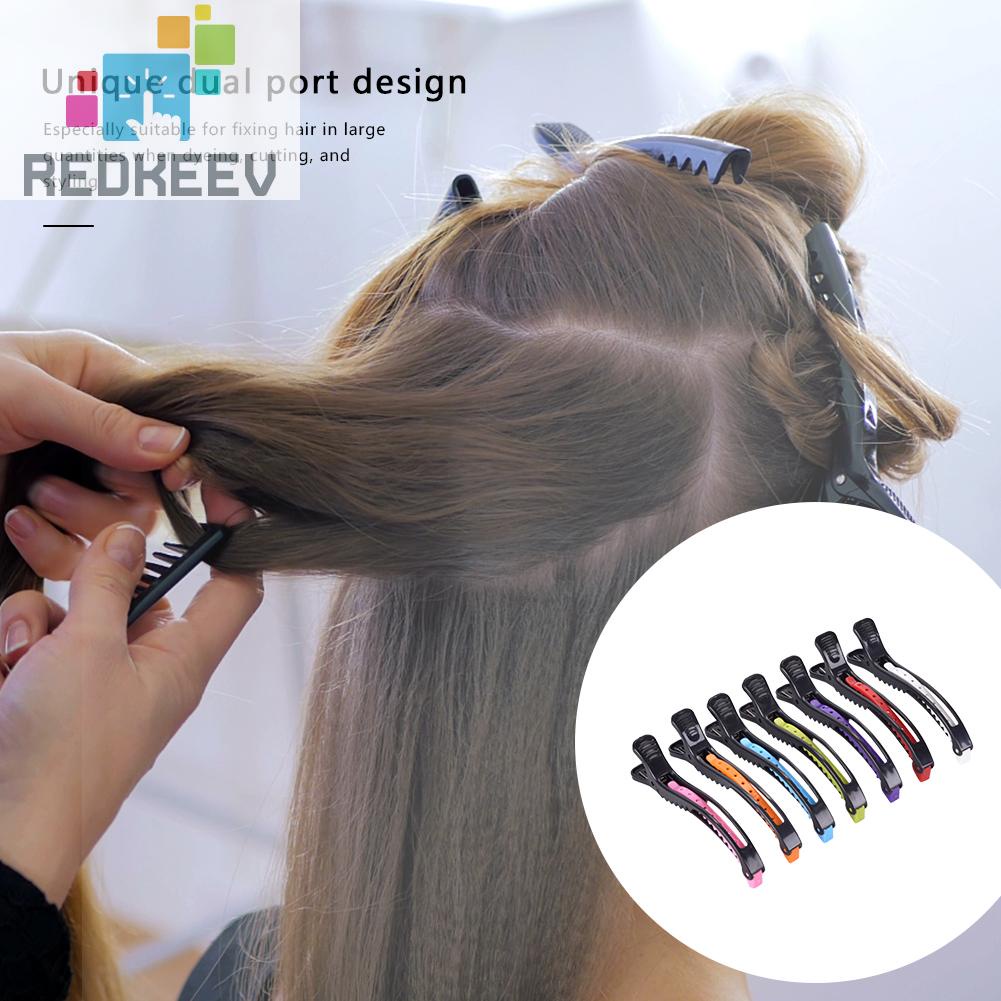 Set 6 Kẹp Nhựa Cố Định Tóc Hai Cổng Thiết Kế Nhỏ Gọn