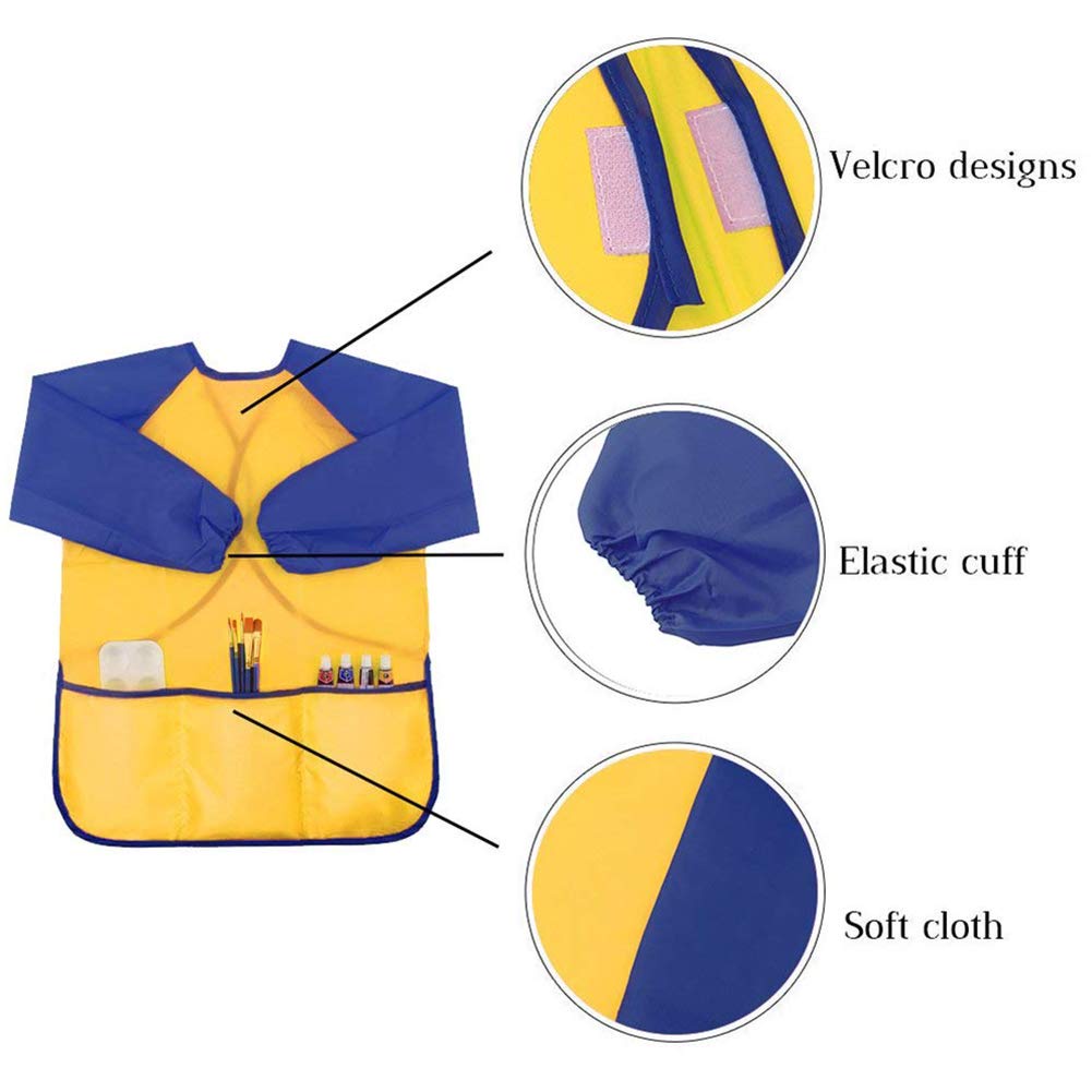 Tạp Dề Dài Tay Chống Thấm Nước Họa Tiết Xinh Xắn Dành Cho Các Bé